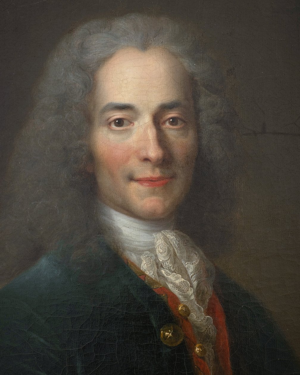 Voltaire [i en alder af fireogtyve ()], detalje af Nicolas de Largillière