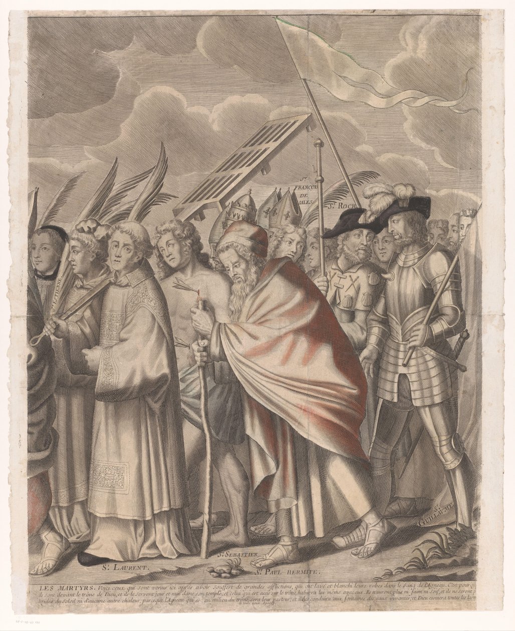 Kristi triumftog med gamle og nye testamente figurer Jesu Kristi triumf (titel på objekt) af Nicolas de Larmessin (I)
