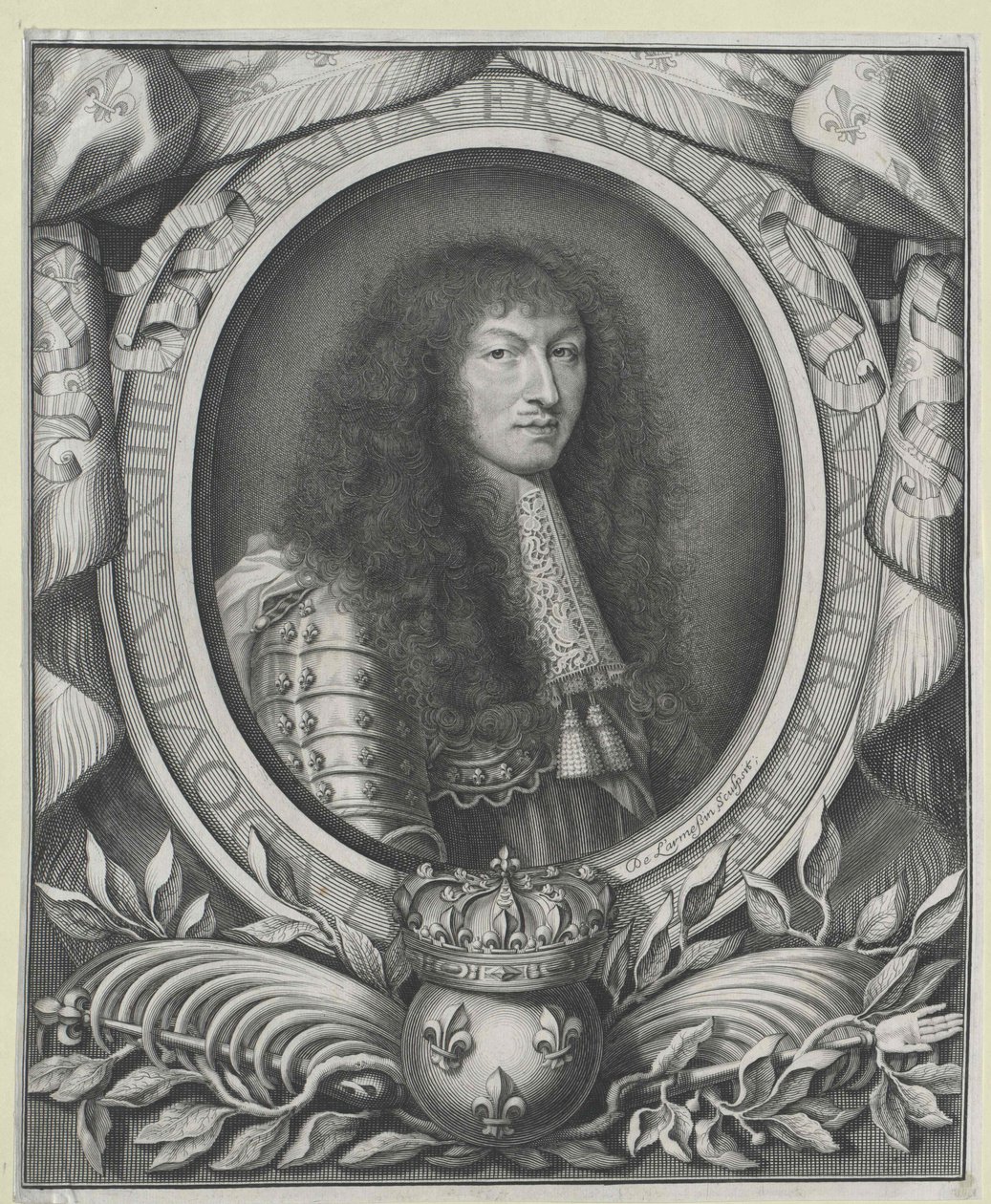 Frankrigs konge Louis XIV (kobberstik) af Nicolas de Larmessin