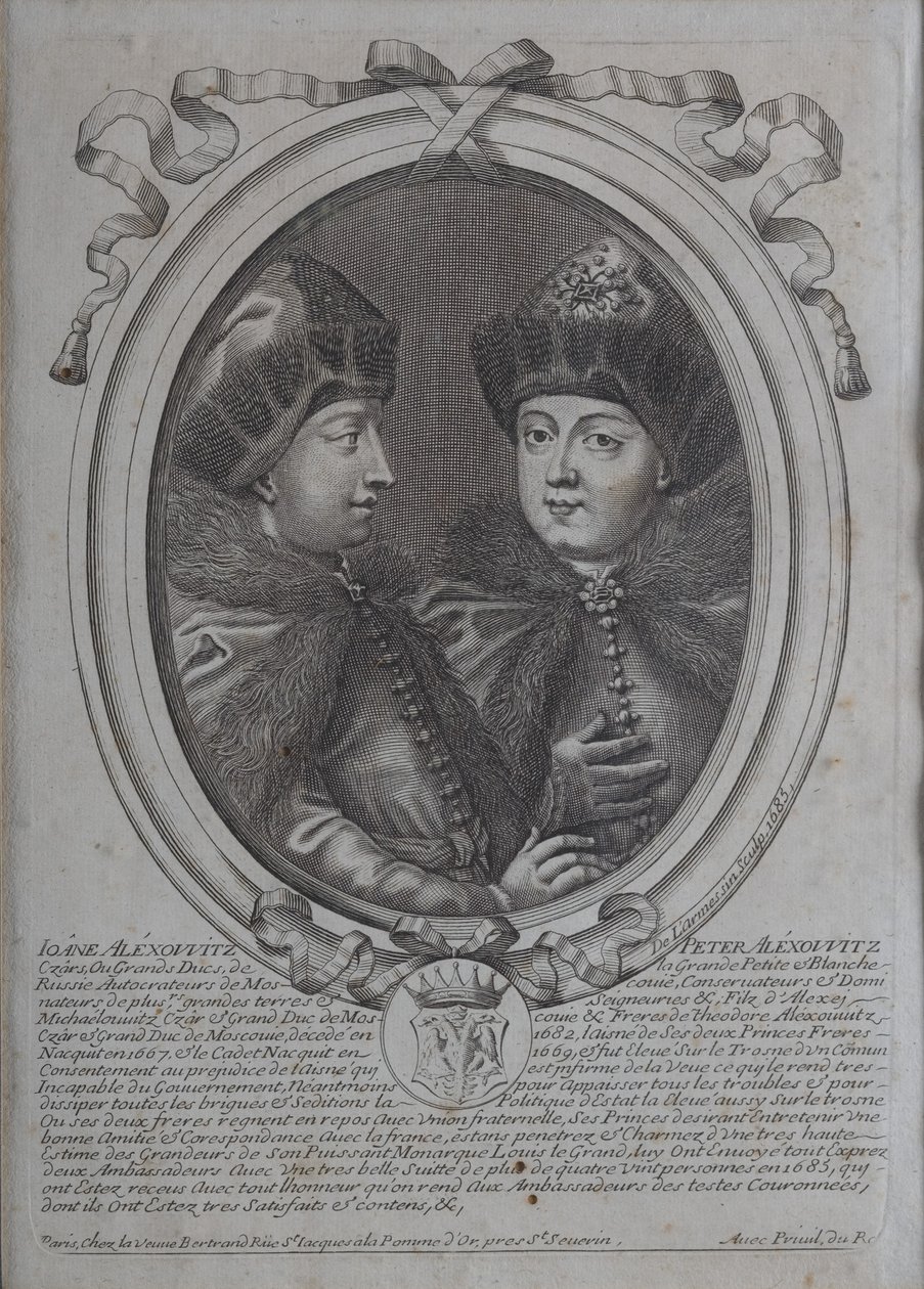 Zarerne Ivan Aleksijevitj og Peter Aleksijevitj af Rusland af Nicolas de Larmessin