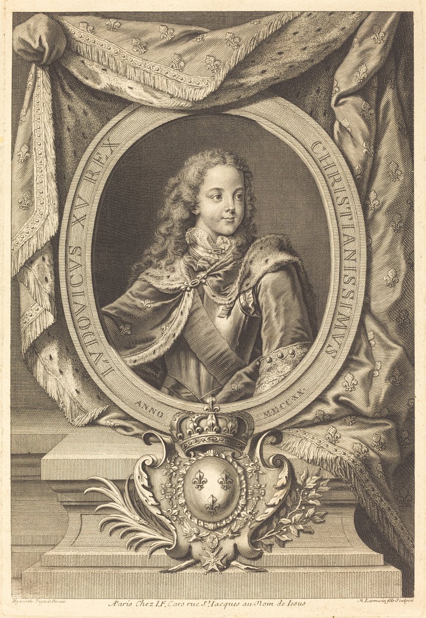 Ludvig XV af Nicolas de Larmessin IV after Hyacinthe Rigaud