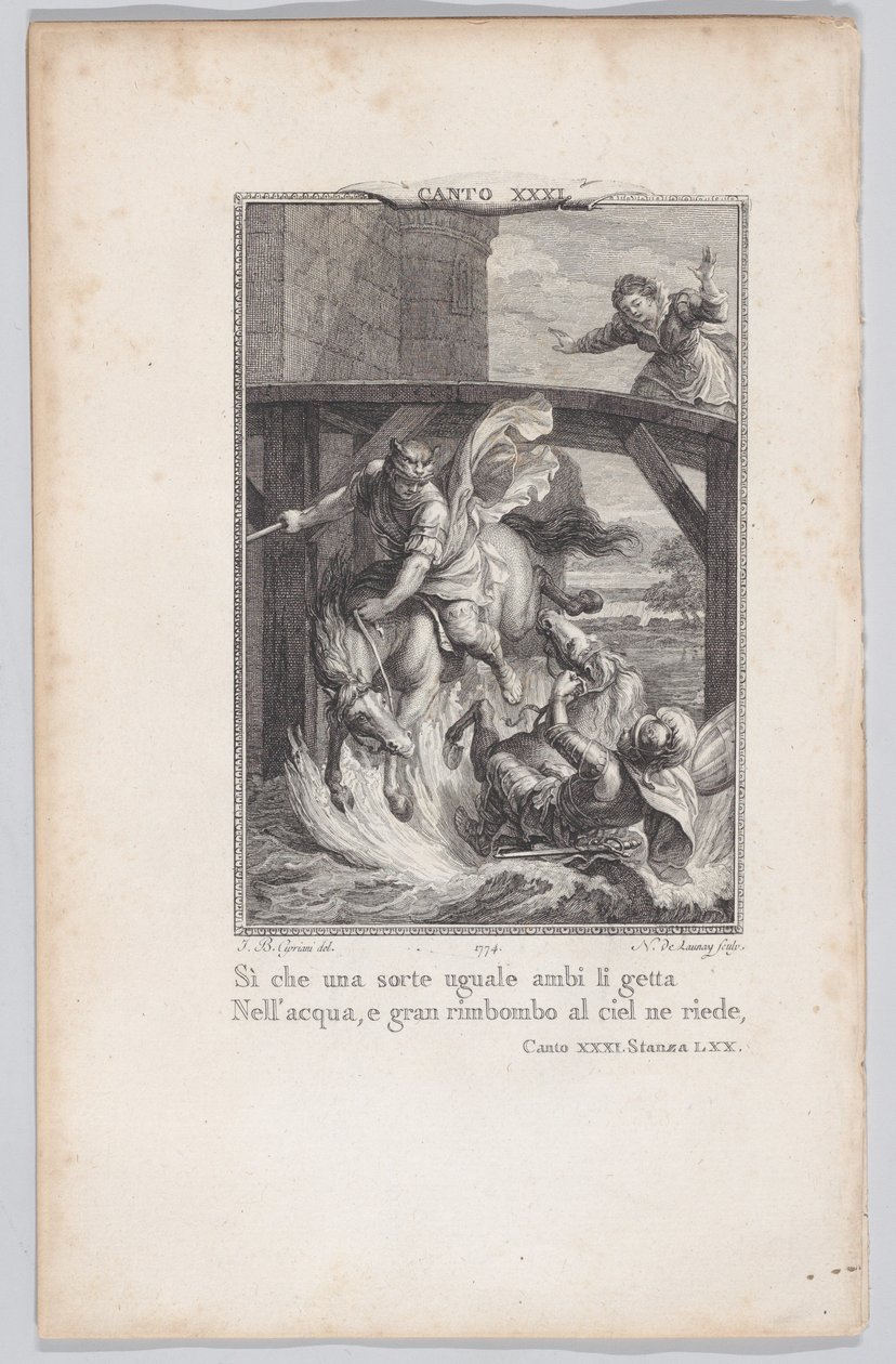 Canto 31, værelse 70, fra Orlando Furioso, 1774., 1774. af Nicolas de Launay