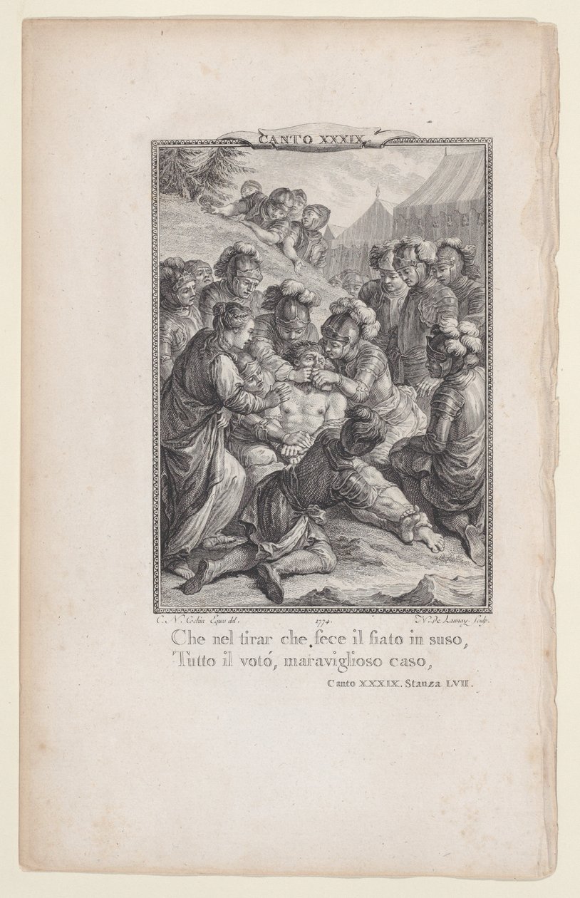 Canto 39, værelse 57, fra Orlando Furioso, 1774., 1774. af Nicolas de Launay