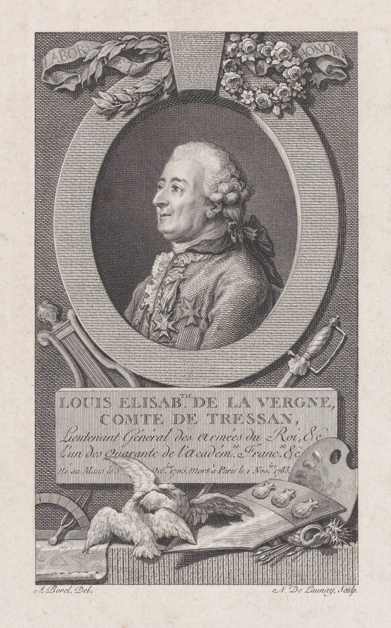Portræt af Louis Elisabeth de La Vergne, Comte de Tressan, 1783-92., 1783-92. af Nicolas de Launay