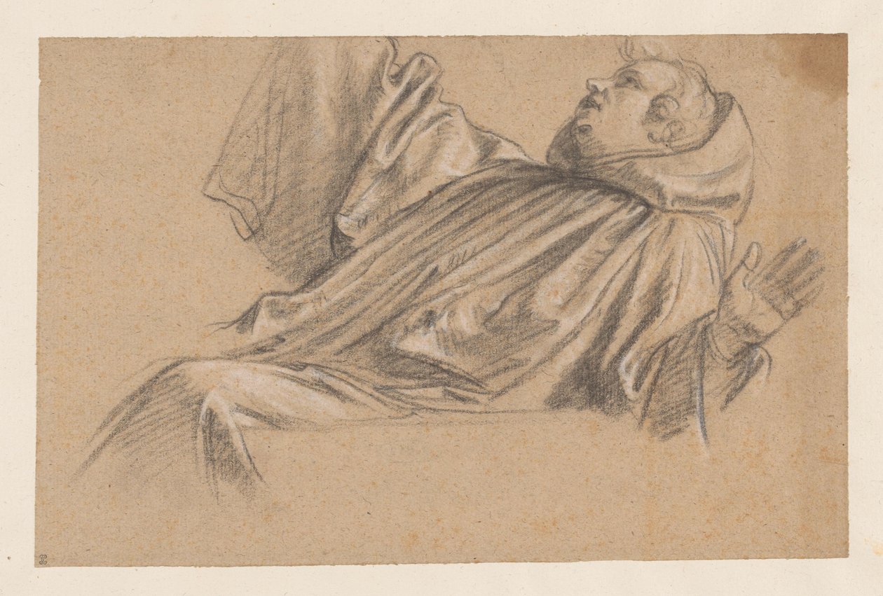 Studie for munken Placidus, der bliver reddet op af vandet af Nicolas de Plattemontagne