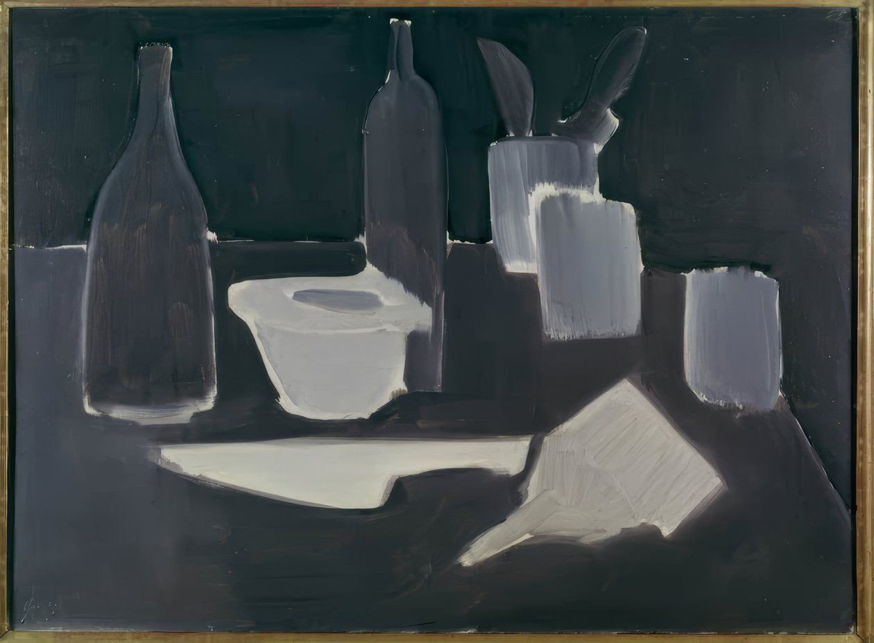 Stilleben, grisaille af Nicolas de Staël