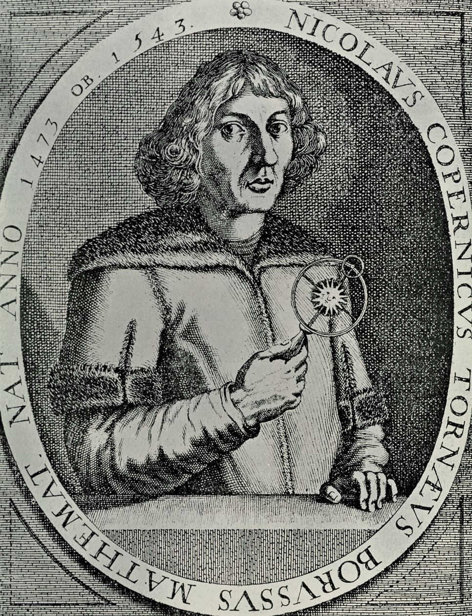 Kopi af et selvportræt (bw foto) af Nicolaus Copernicus