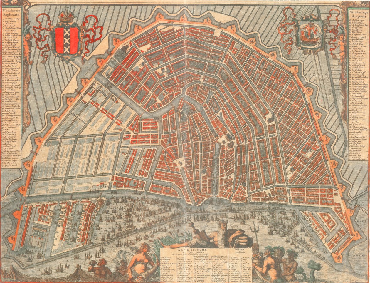 Kort over Amsterdam i 1692 af Nicolaes Visscher