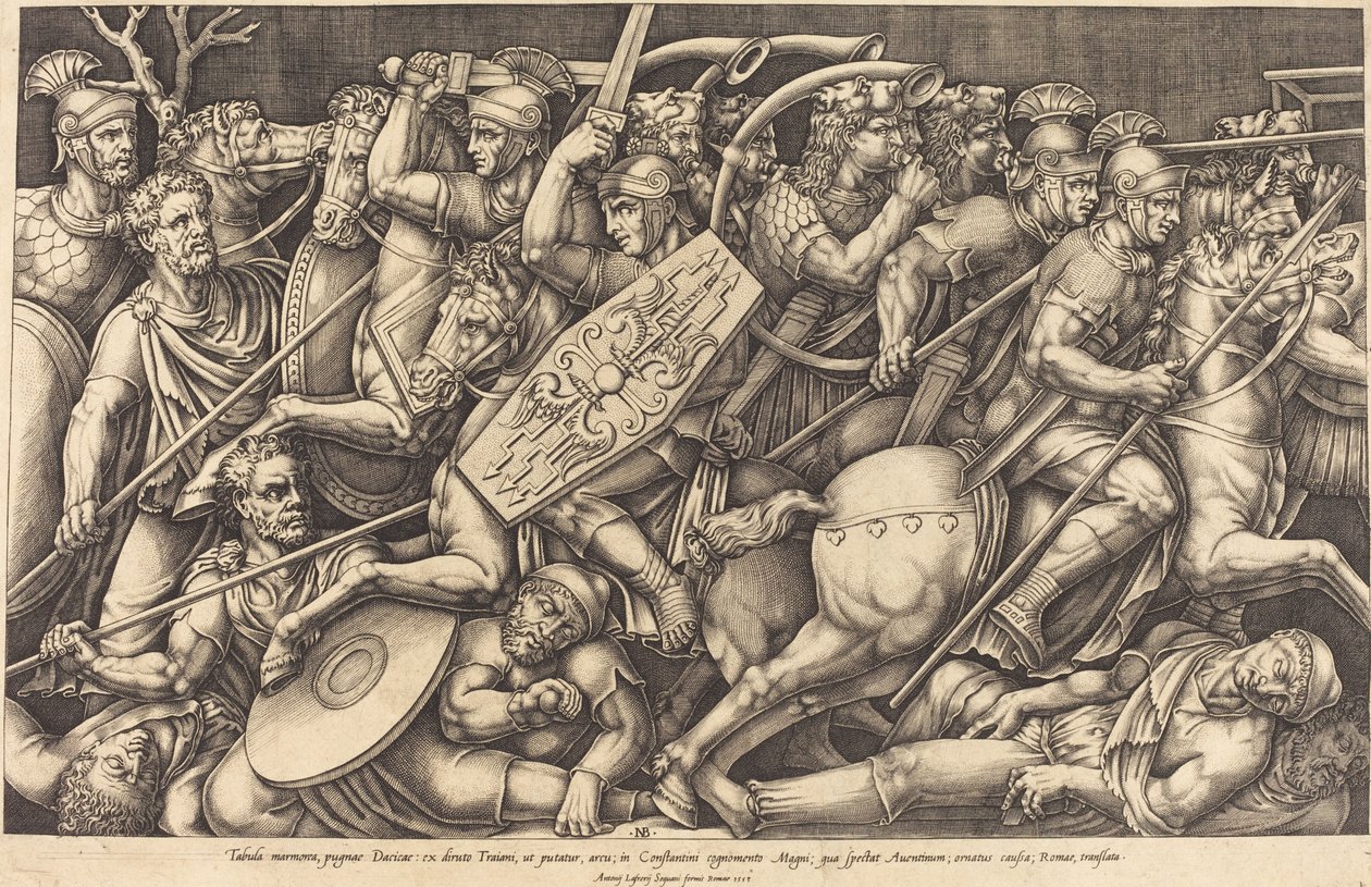 Romerske soldater, der bekæmper dacierne af Nicolaus Beatrizet