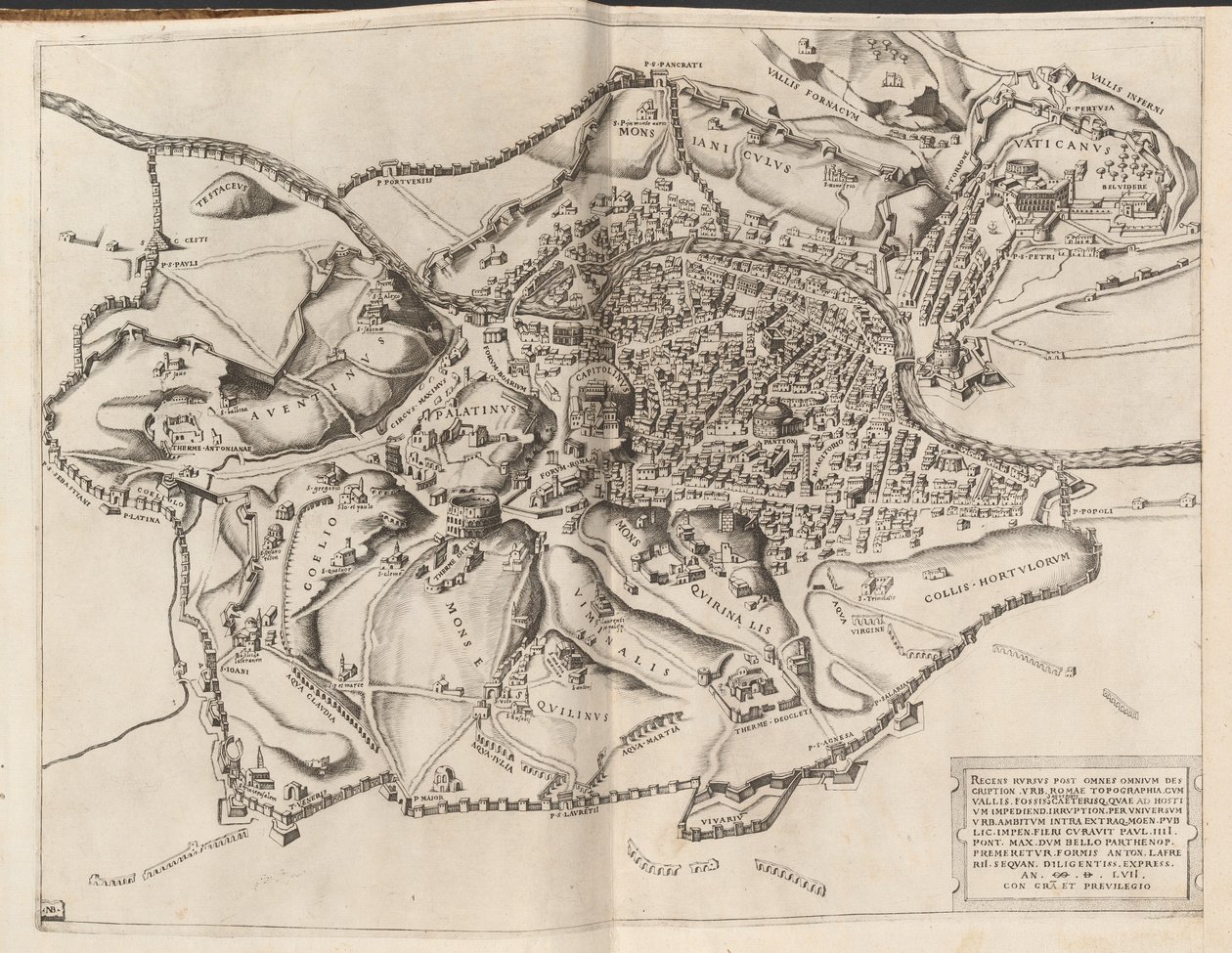 Topografisk kort over det gamle Rom af Nicolaus Beatrizet