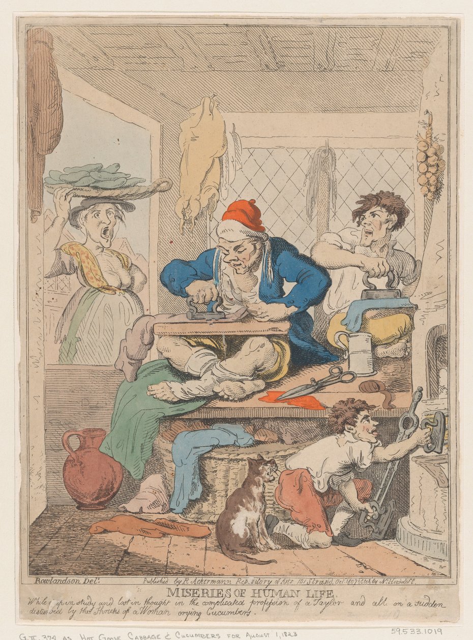 Miseries of Human Life: While Deep in Study and Lost in Thought in the Comlicated..., oktober 1807. af Nicolaus Heideloff