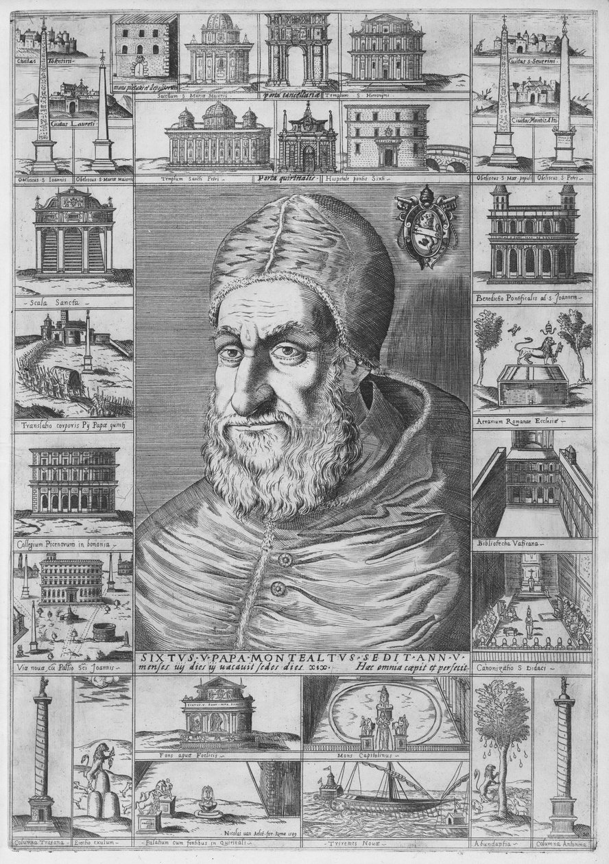 Portræt af Sixtus V, ca. 1589., ca. 1589. af Nicolaus van Aelst