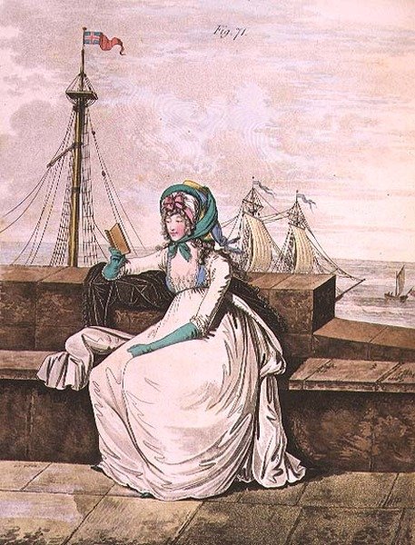 Morgenkjole, fig. 71 fra Nikolaus Heideloffs `Gallery of Fashion