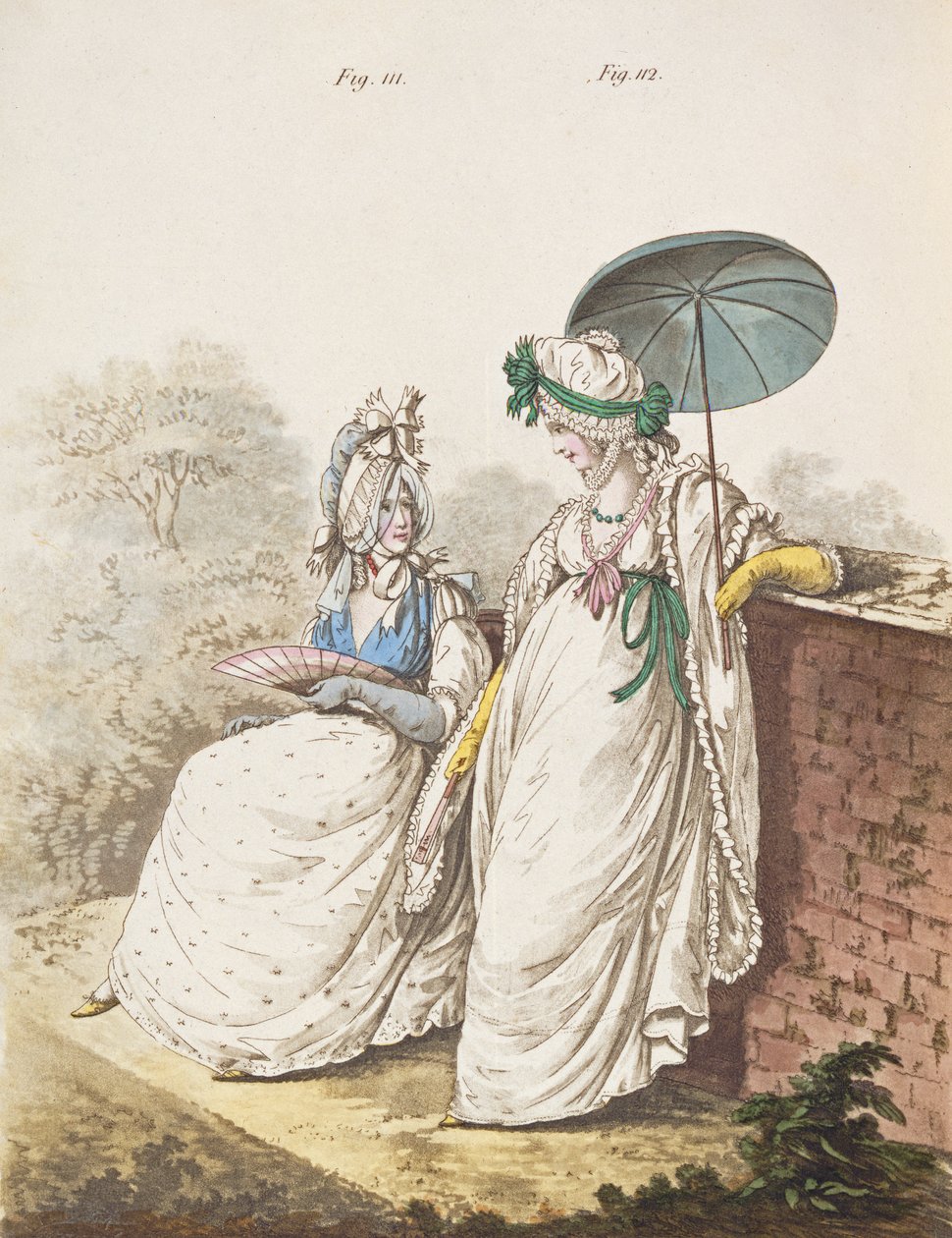 Morgenkjoler, figner. 111 og 112 fra Nikolaus Heideloffs `Gallery of Fashion