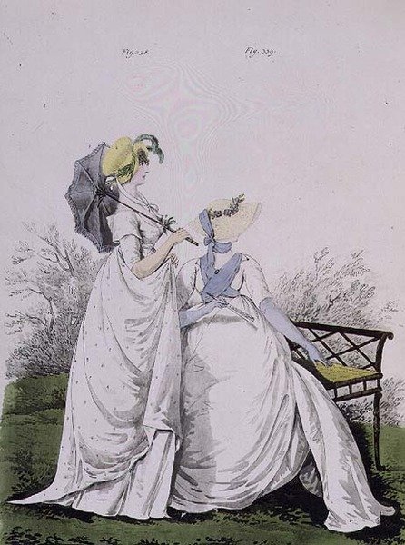 Morgenkjoler, figner. 338 og 339 fra Nikolaus Heideloffs `Gallery of Fashion