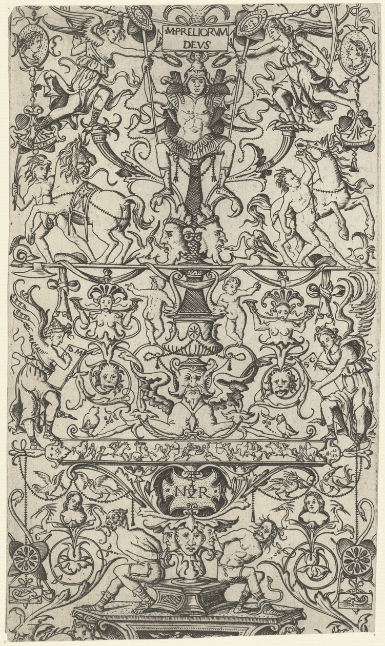 Fragment af ornamentpanel med Mars Ornamentpaneler (serietitel) af Nicoletto da Modena