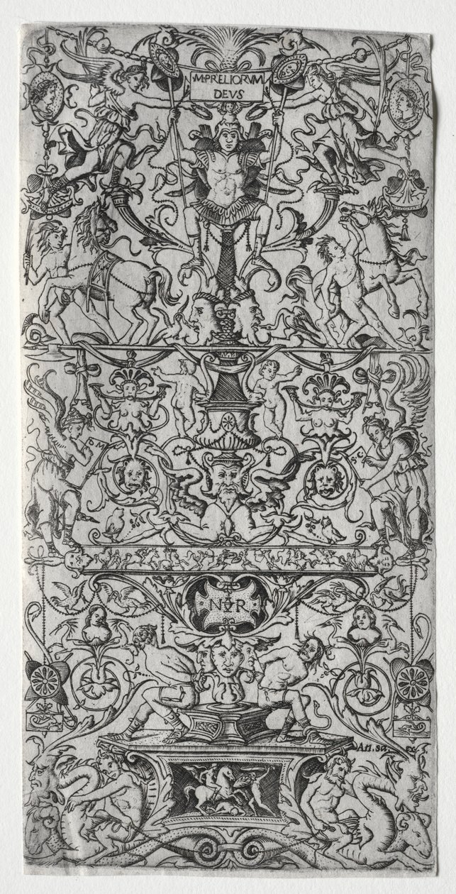 Ornamentpanel: Mars, God of Battles, ca. 1507. af Nicoletto da Modena