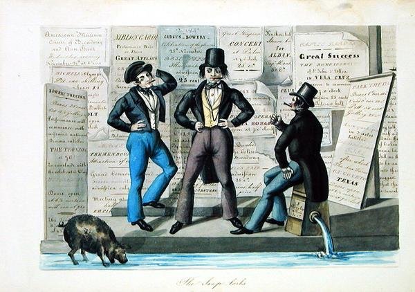 The Soap-lorks, ca. 1840 (akvarel på papir) af Nicolino Calyo