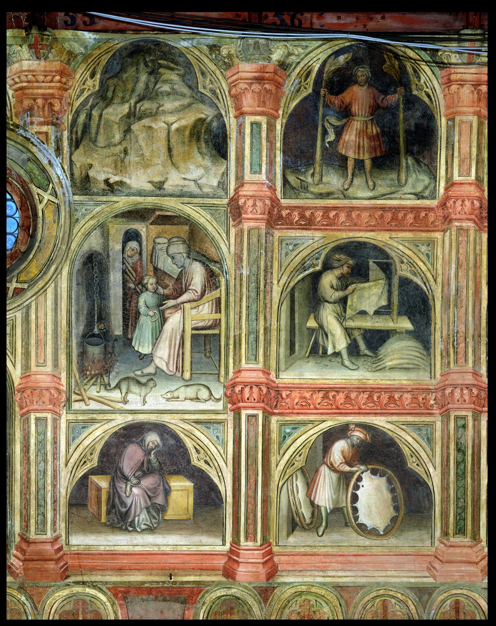 Januar måned, fra en serie af vægmalerier, der viser den astrologiske cyklus af Nicolo and Stefano da Ferrara Miretto
