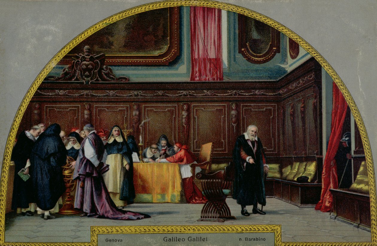 Retssagen mod Galileo Galilei (1564-1642) i 1633 af Nicolo Barabino