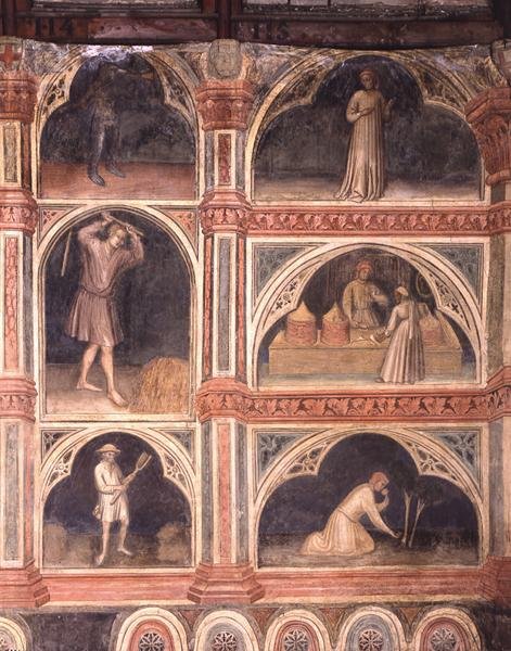 Juli måned, fra en række vægmalerier, der skildrer den astrologiske cyklus af Nicolo and Stefano da Ferrara Miretto