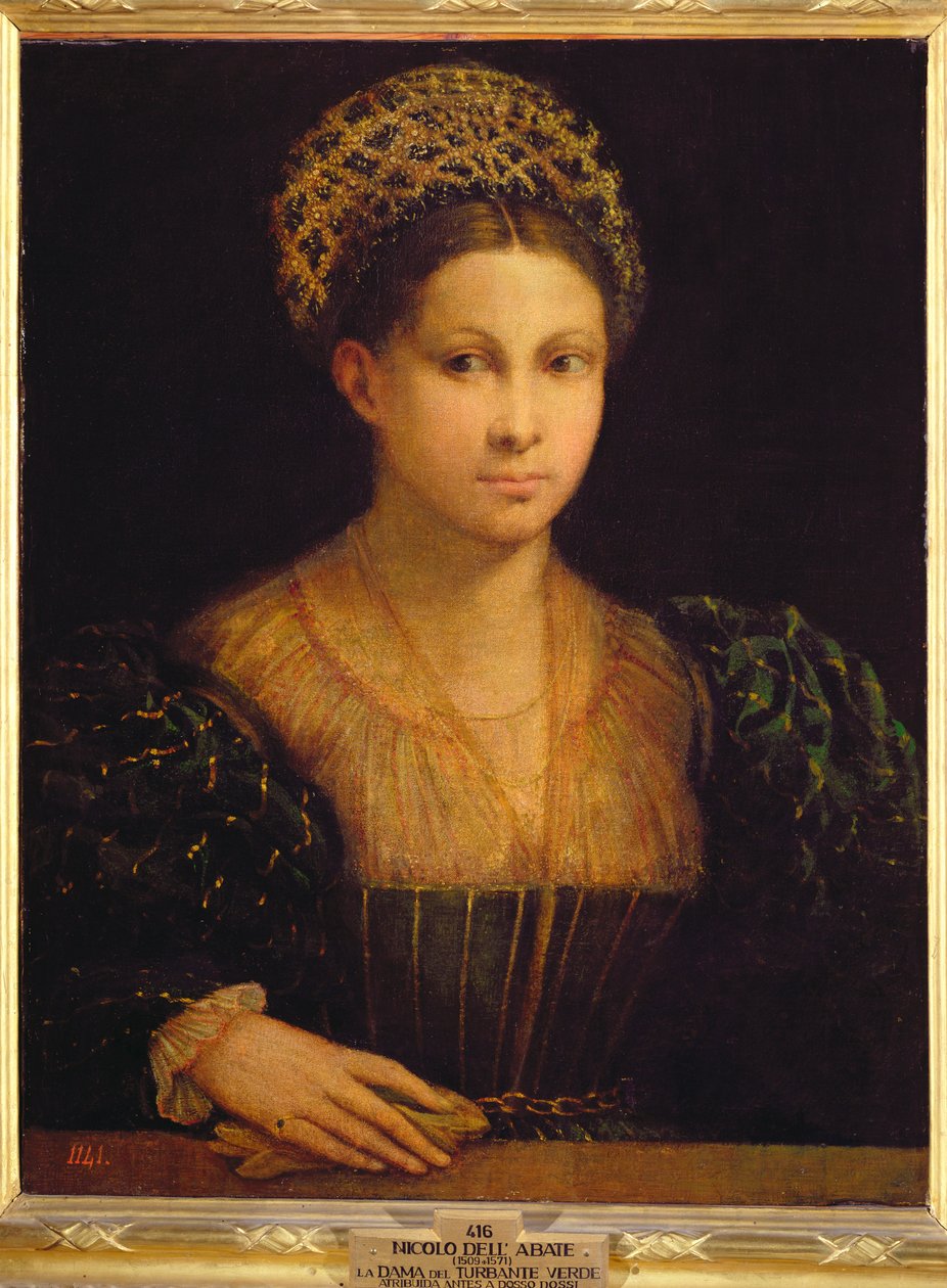 Damen med den grønne turban af Nicolo dell Abate