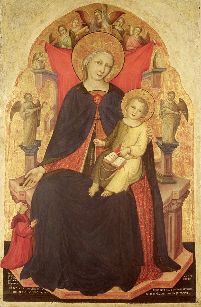 Madonna og barn troner med donoren Vulciano Belgarzone di Zara, ca. 1394 af Nicolò di Pietro