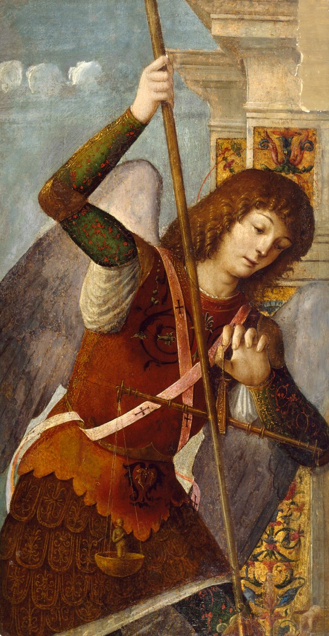 Triptykonpanel med ærkeenglen Michael, 1490-1500 af Nicolo Rondinelli