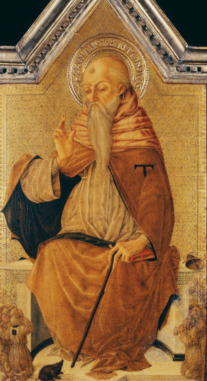 Sankt Anthony Abbed tronede med medlemmer af et broderskab af Nicolo di Maestro Antonio dAncona