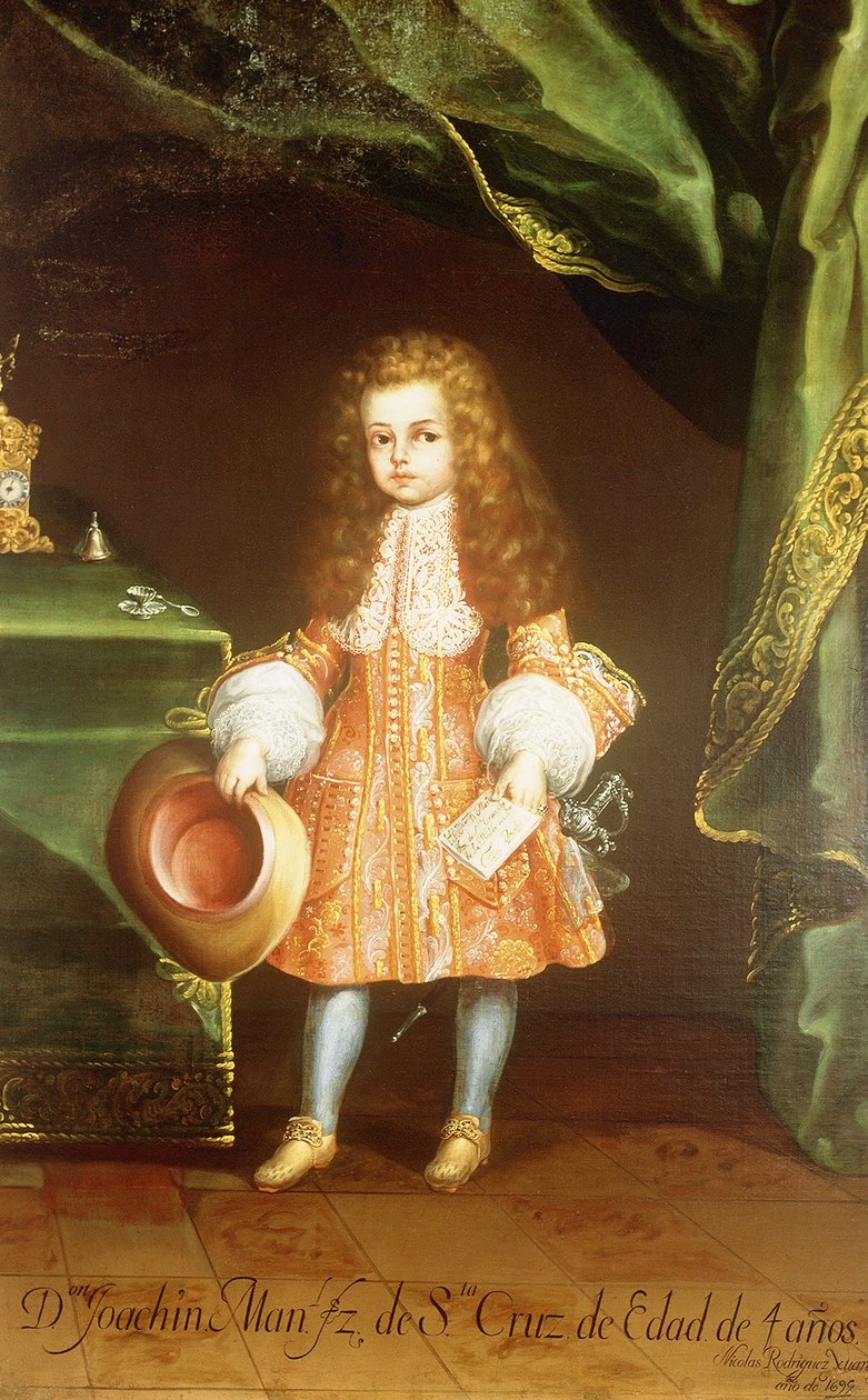Portræt af barnet, Joaquín Manuel Fernández de Santa Cruz af Nicolás Rodríguez Juárez