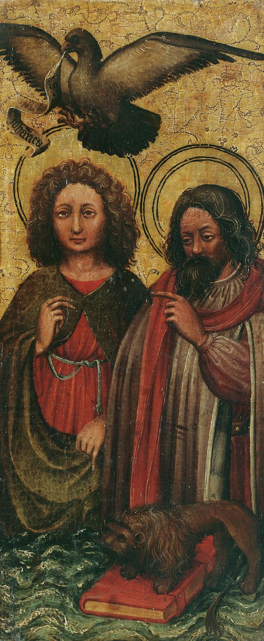 Evangelisterne Johannes og Markus af Niederländischer Maler