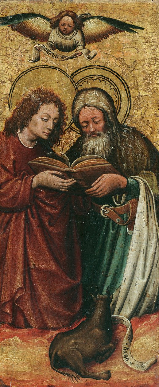 Evangelisterne Matthæus og Lukas af Niederländischer Maler