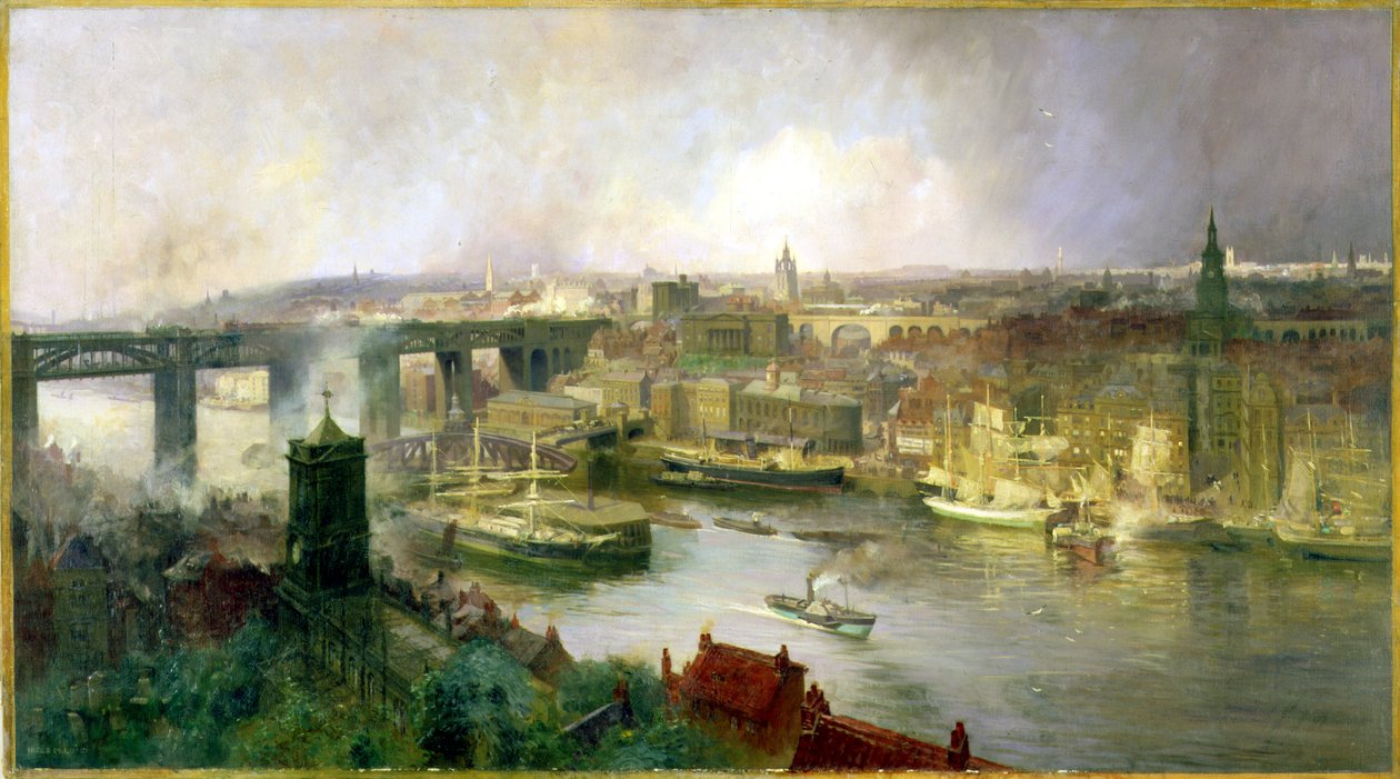 Newcastle upon Tyne fra Gateshead, 1895 af Niels Moller Lund