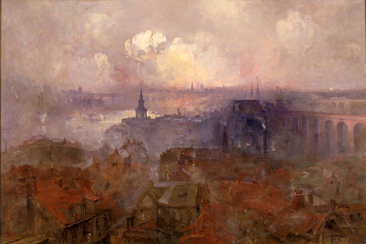 Newcastle upon Tyne fra øst, 1898 af Niels Moller Lund