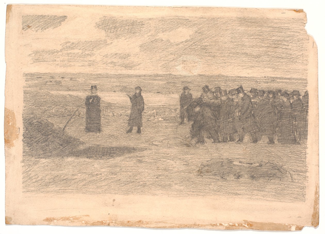 Begravelse på vestjydsk kirkegaard af Niels Jakob Jakobsen Bjerre