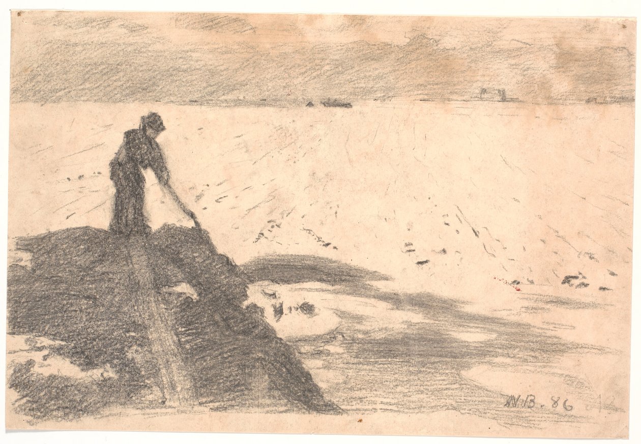 Møddingen jævnes (af kunstnerens broder) af Niels Jakob Jakobsen Bjerre