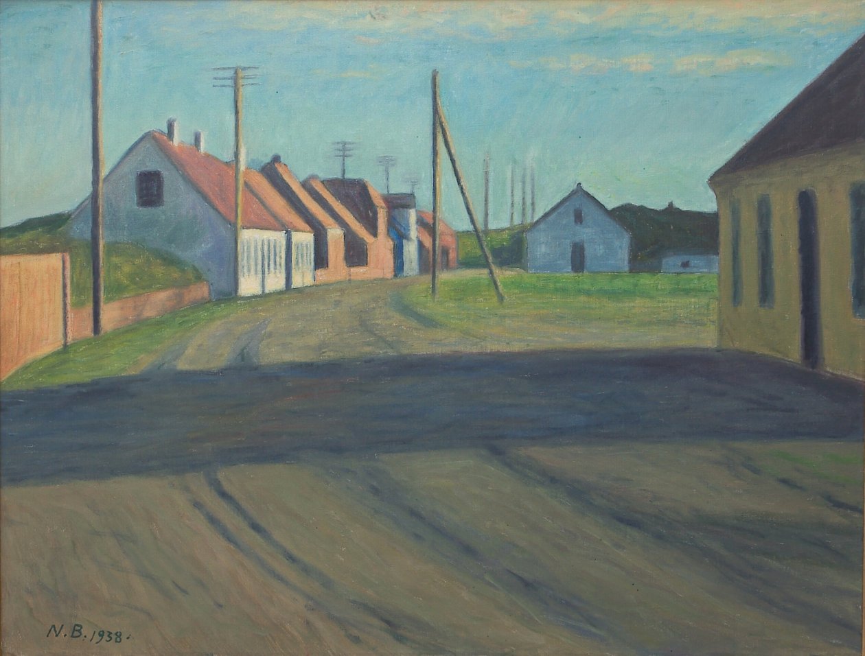 Vej i en lille by. Strande af Niels Jakob Jakobsen Bjerre