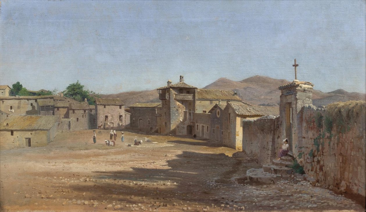 Torvet i Anticoli Corrado, Italien af Niels Bredal