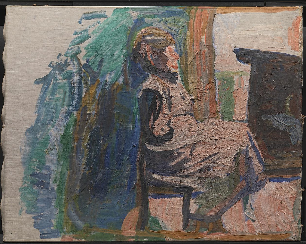 Siddende figur af Niels Larsen Stevns