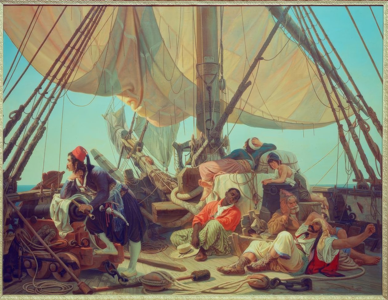 Pirater på dækket af deres skib af Niels Simonsen