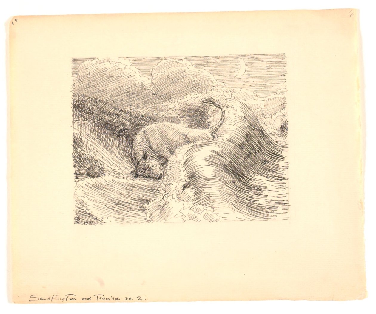 Illustration til "Sandflugten ved Tisvilde" af Niels Skovgaard