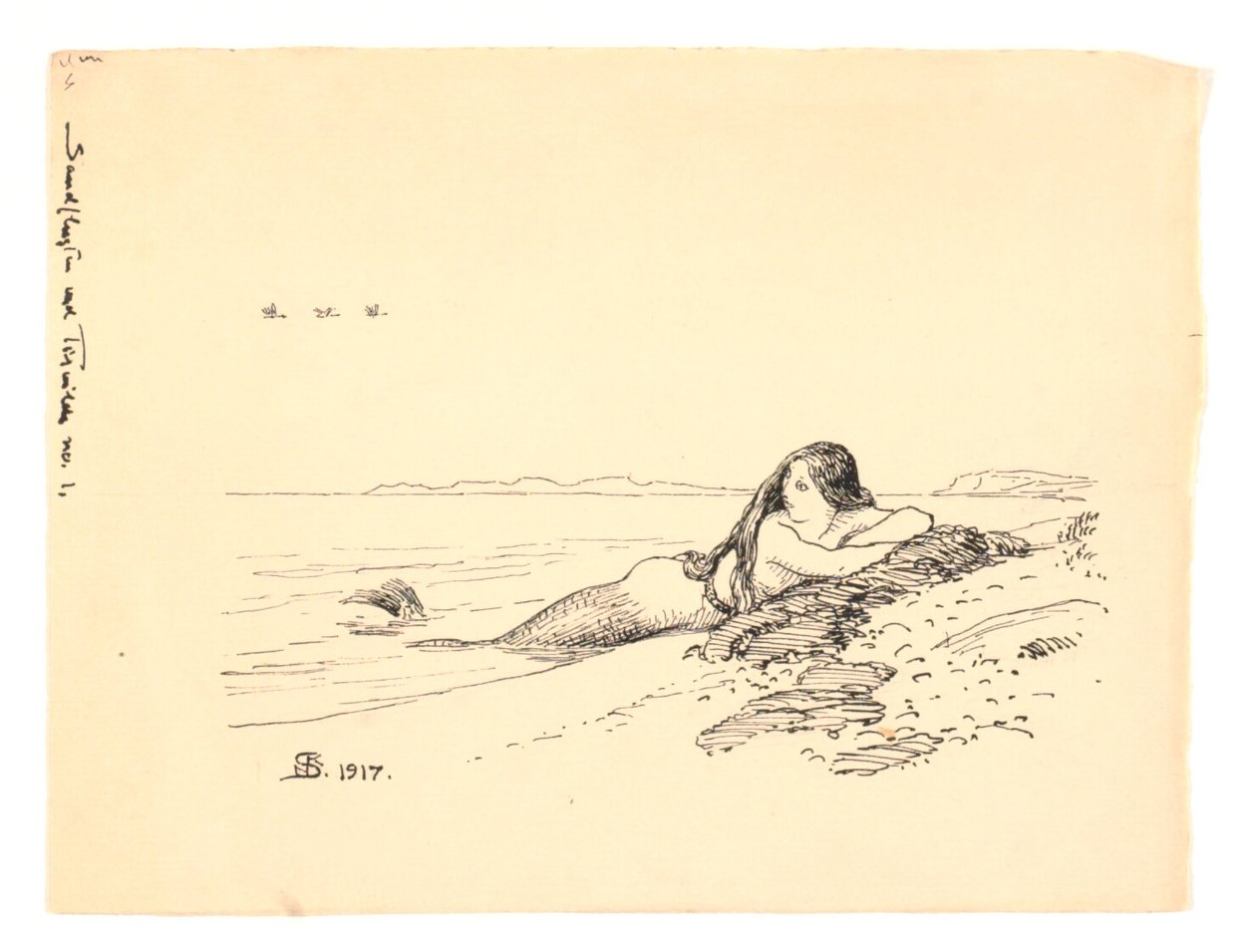 Illustration til "Sandflugten ved Tisvilde" af Niels Skovgaard