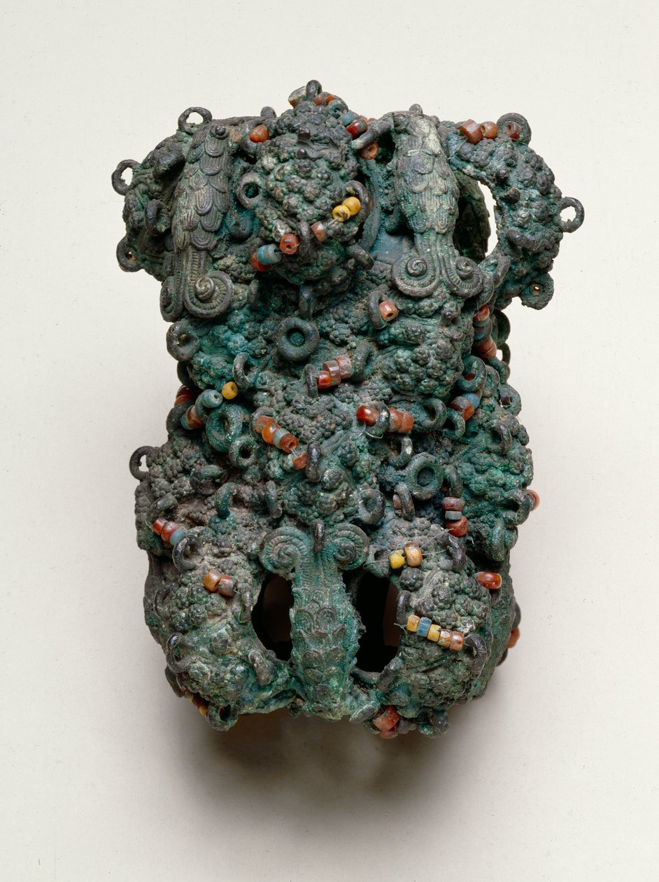 Cylindrisk stavornament, Igbo-Ukwu, 9.-10. århundrede (blyholdig bronze) af Nigerian