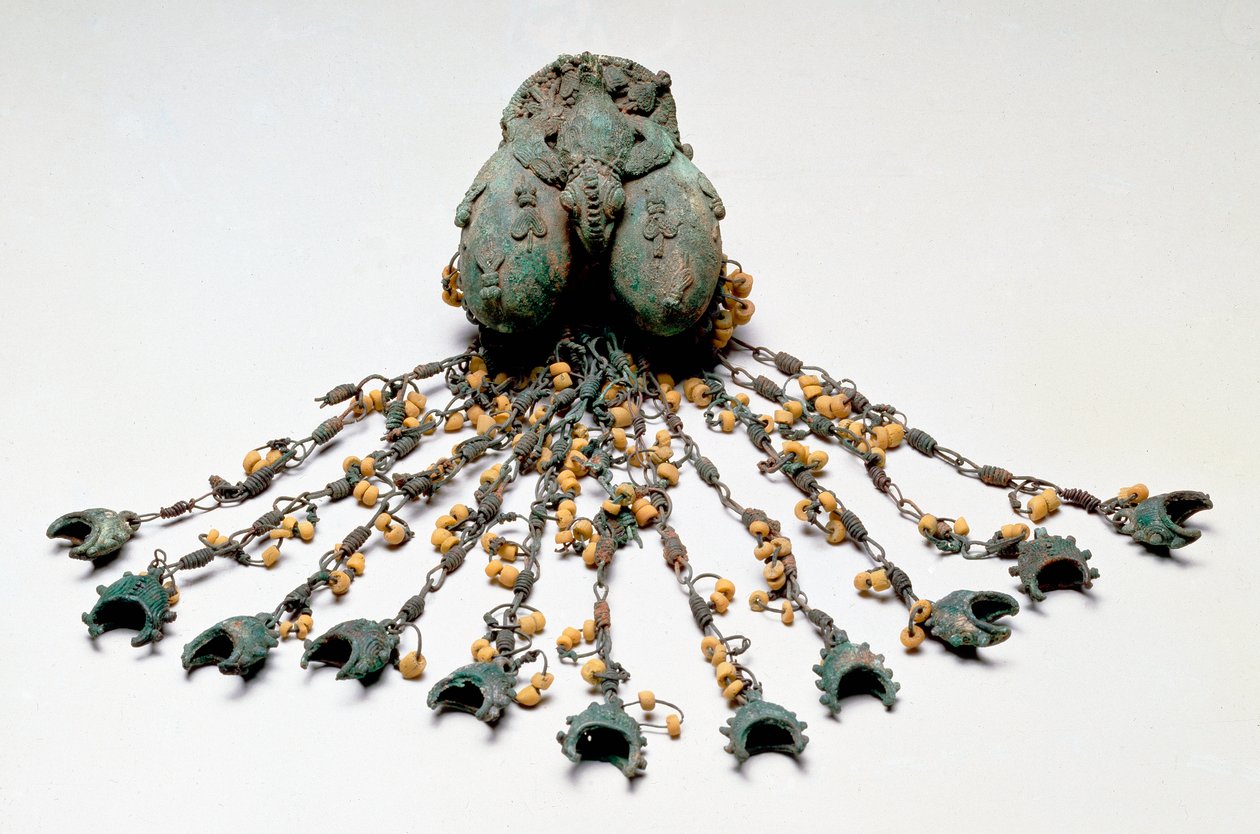 Dobbelt ægvedhæng, Igbo-Ukwu, 9. - 10. århundrede (blyet bronze) af Nigerian