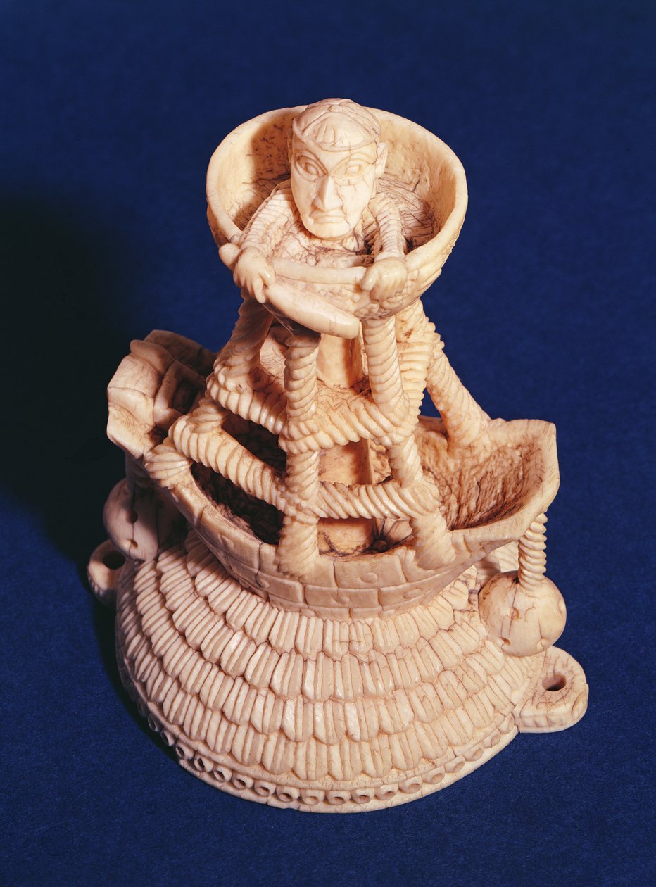 Øverste del af Salt Cellar af føreren af det heraldiske skib, Nigeria, bini-portugisisk, ca. 1525-1600 af Nigerian