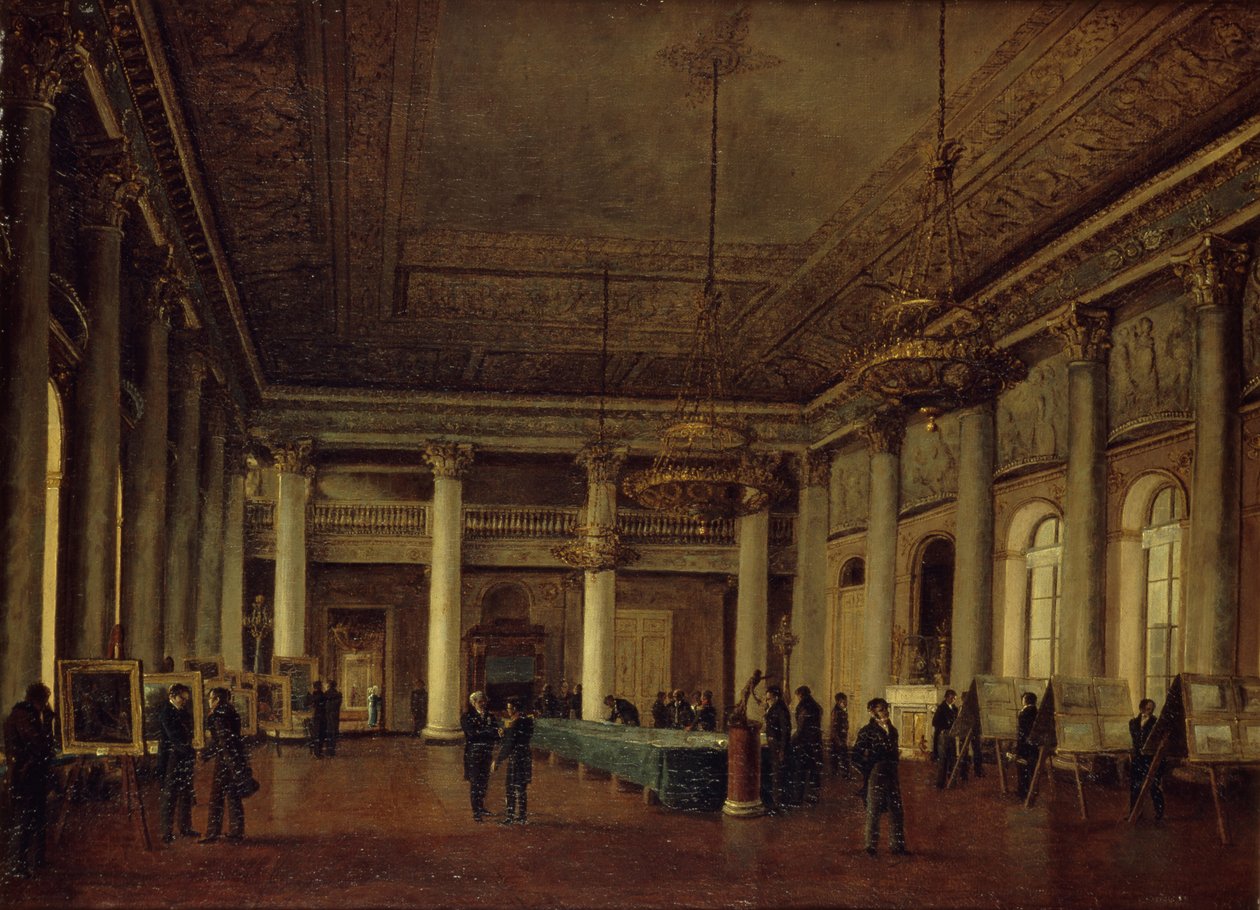 Indvendigt billede af Dmitry Naryshkins hus under et møde i Society for the Encouragement of Arts, 1825 af Nikanor Grigoryevich Chernetsov