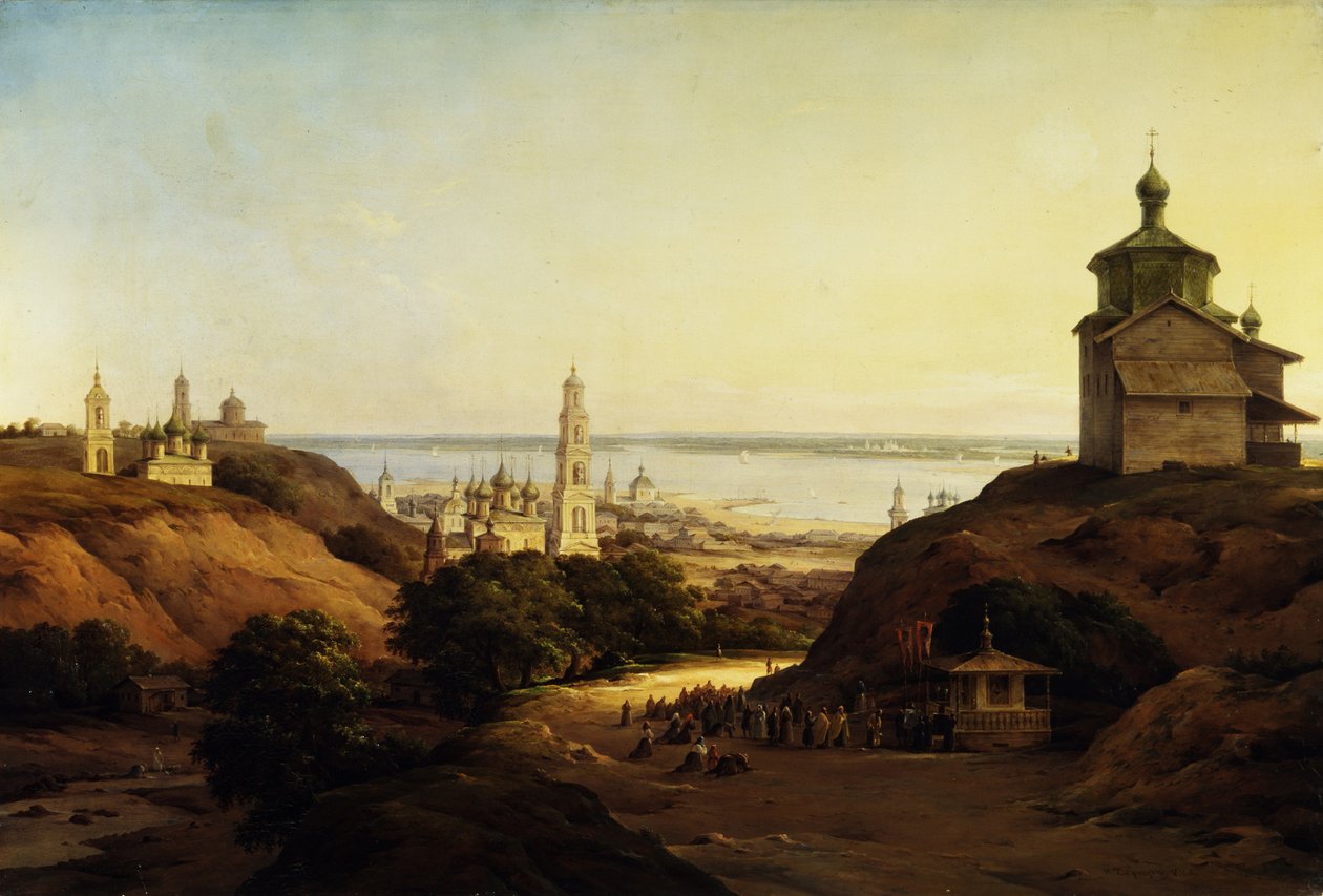 Udsigt over Yuriev-Povolzhsky, 1851 af Nikanor Grigoryevich Chernetsov