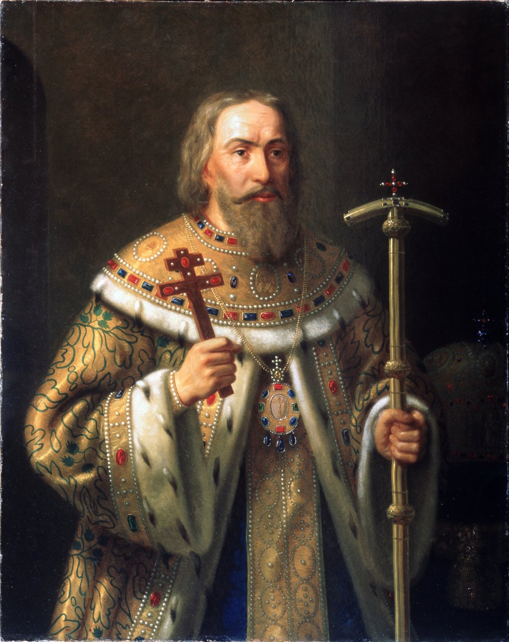 Portræt af patriark Filaret af Moskva Fjodor Nikitich Romanov 1553-1633, midten af ​​det 19. århundrede. af Nikanor Leontievich Tiutriumov
