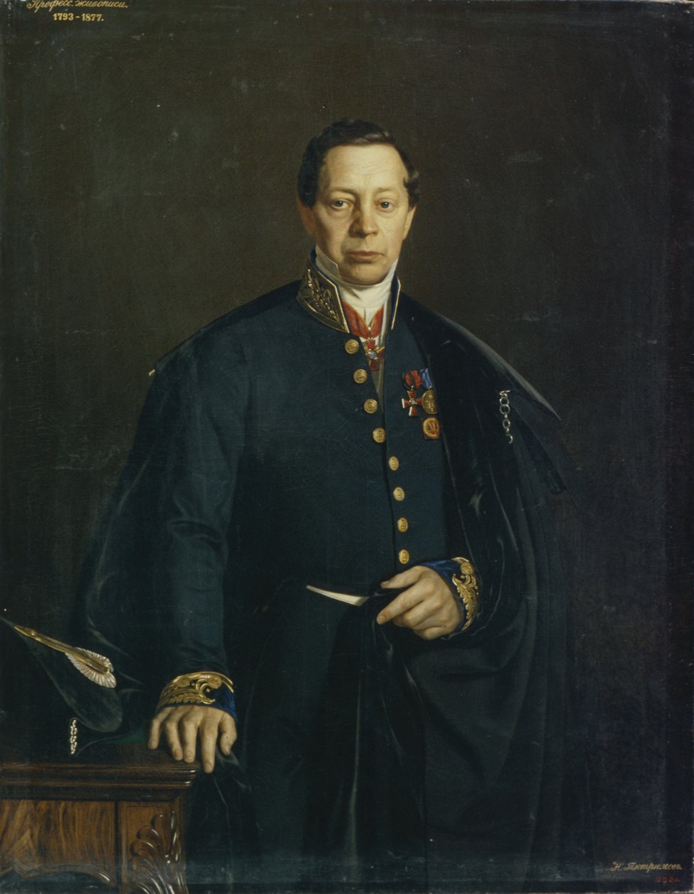 Portræt af kunstneren Pyotr Basin 1794-1881, 1857 af Nikanor Leontievich Tiutriumov
