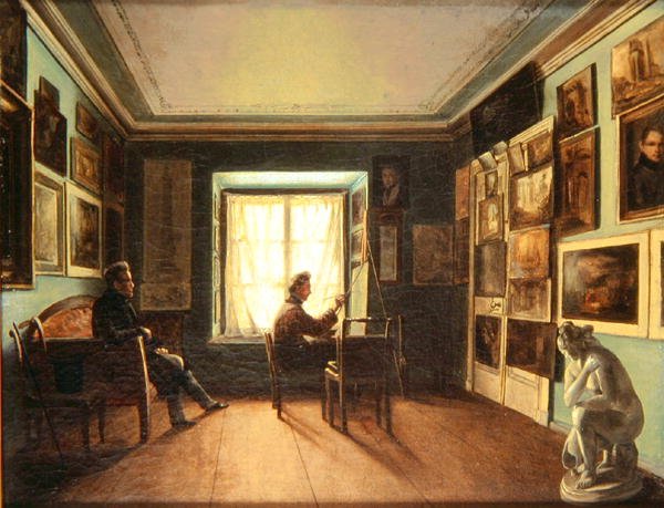 Malerens atelier, ca.1820 af Nikita Zaytsev